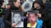 KAZAKHSTAN -- People attend a meeting in memory of Kazakh anti-government activist Dulat Agadil, who recently died in a police detention center, in Almaty, February 27, 2020